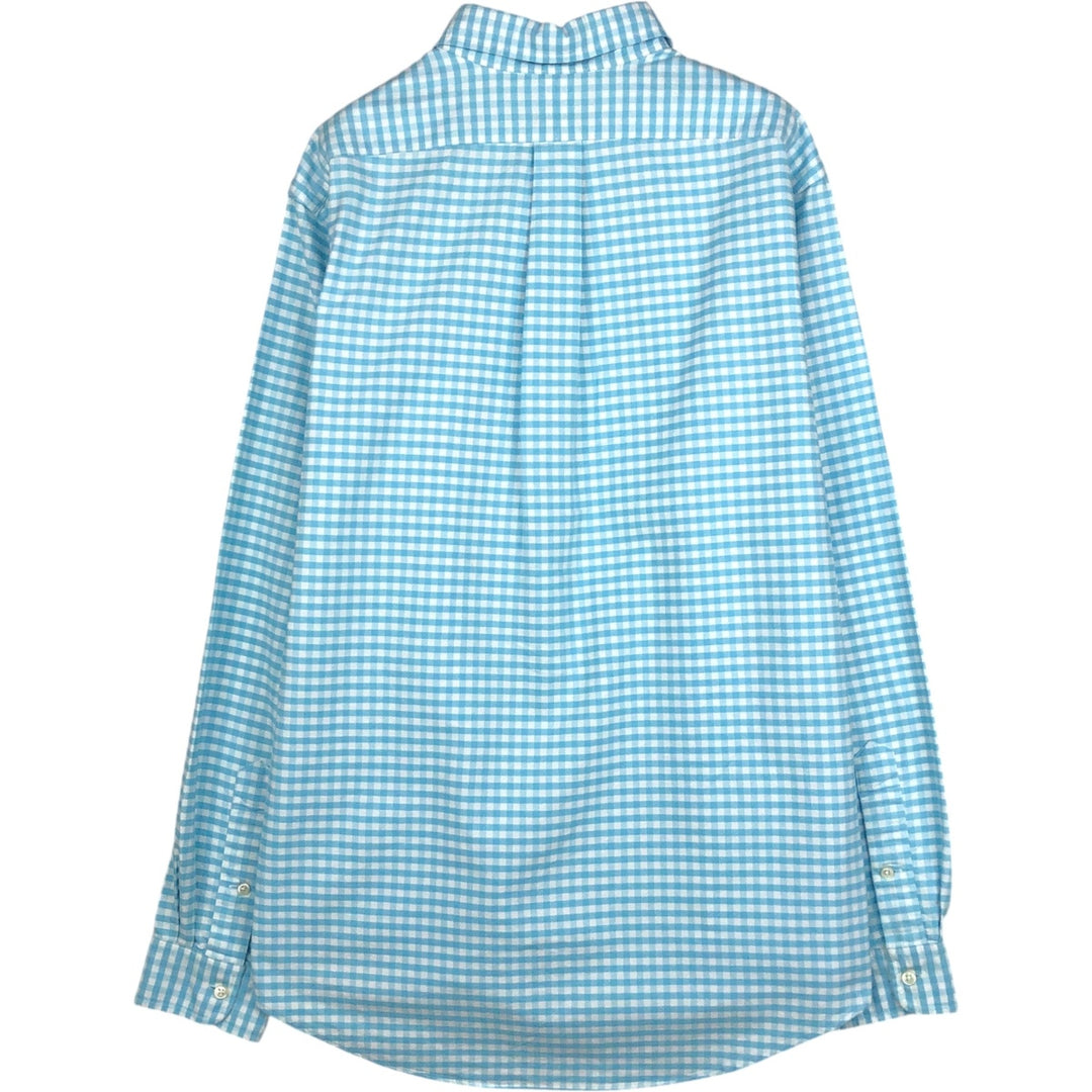 Ralph Lauren CUSTOM FIT Gingham Check Long Sleeve Button Down Check Shirt Men's L size cotton white type Vintage Second Hand