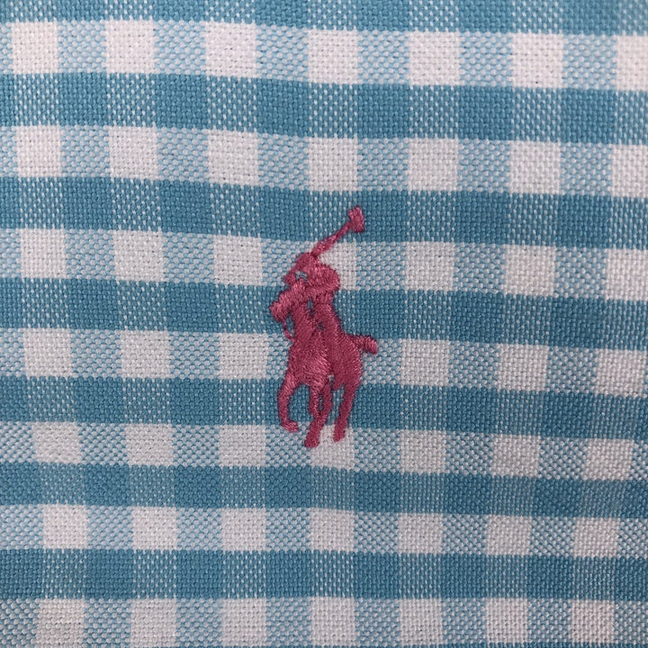 Ralph Lauren CUSTOM FIT Gingham Check Long Sleeve Button Down Check Shirt Men's L size cotton white type Vintage Second Hand