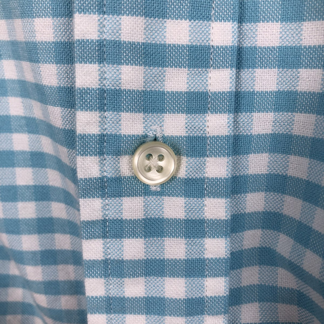 Ralph Lauren CUSTOM FIT Gingham Check Long Sleeve Button Down Check Shirt Men's L size cotton white type Vintage Second Hand
