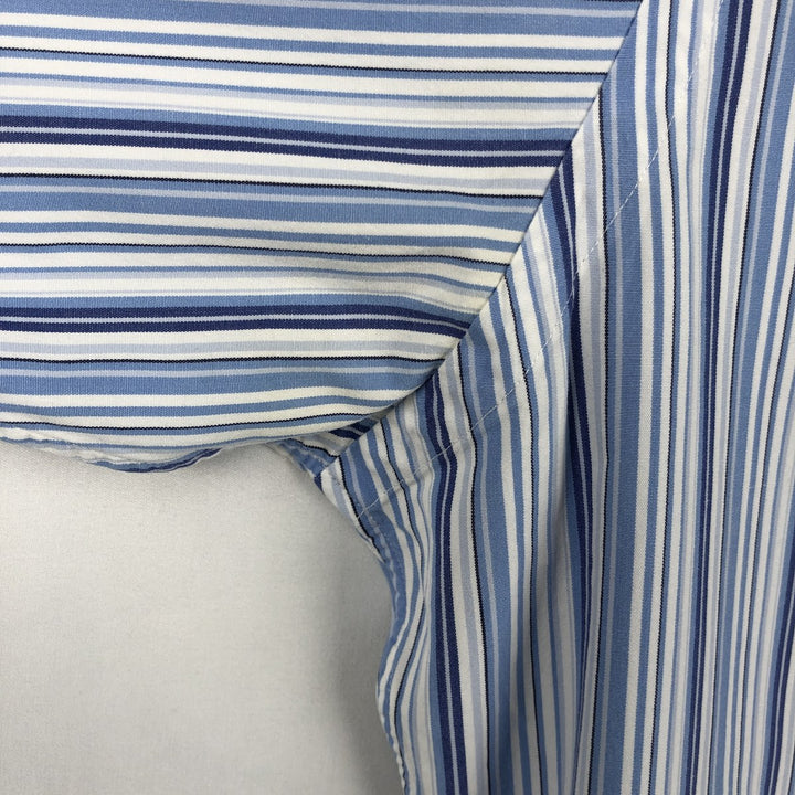 Ralph Lauren POLO by Ralph Lauren CUSTOM FIT Multi-stripe Long-Sleeve Button-Down Stripe Shirt, Men's Size L (approx.) cotton white type Vintage Second Hand