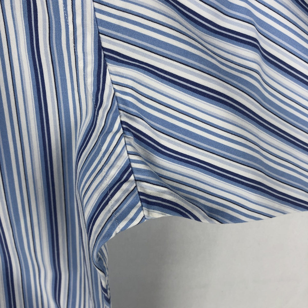Ralph Lauren POLO by Ralph Lauren CUSTOM FIT Multi-stripe Long-Sleeve Button-Down Stripe Shirt, Men's Size L (approx.) cotton white type Vintage Second Hand