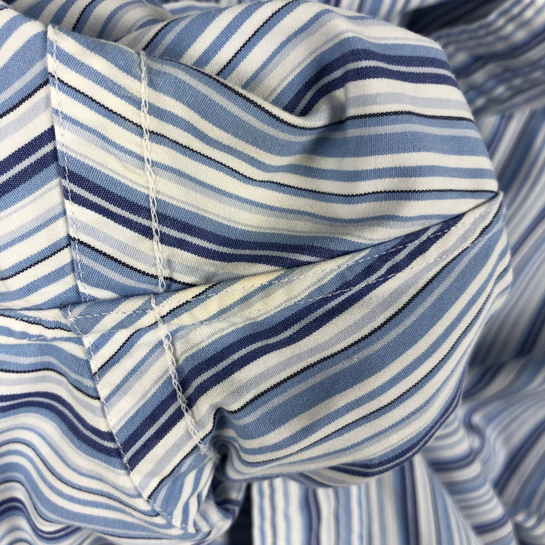 Ralph Lauren POLO by Ralph Lauren CUSTOM FIT Multi-stripe Long-Sleeve Button-Down Stripe Shirt, Men's Size L (approx.) cotton white type Vintage Second Hand