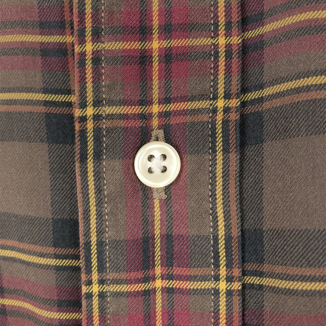 Ralph Lauren BLAKE long sleeve button down check shirt, men's size L cotton brown type Vintage Second Hand