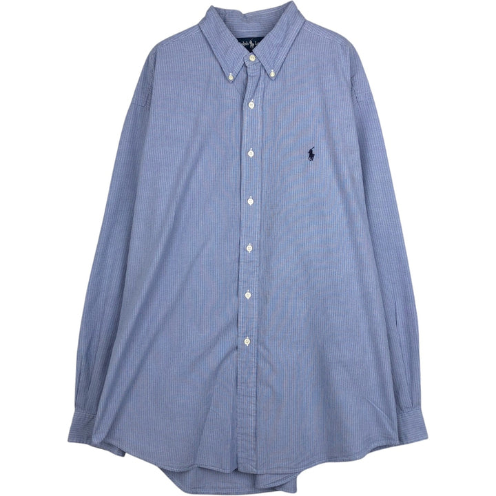 Ralph Lauren BLAKE long sleeve button down check shirt, men's XL size cotton blue type Vintage Second Hand