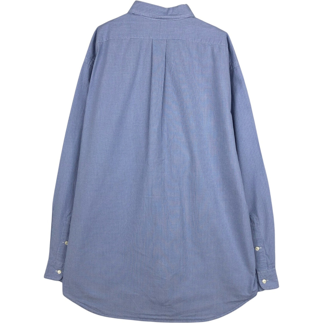 Ralph Lauren BLAKE long sleeve button down check shirt, men's XL size cotton blue type Vintage Second Hand