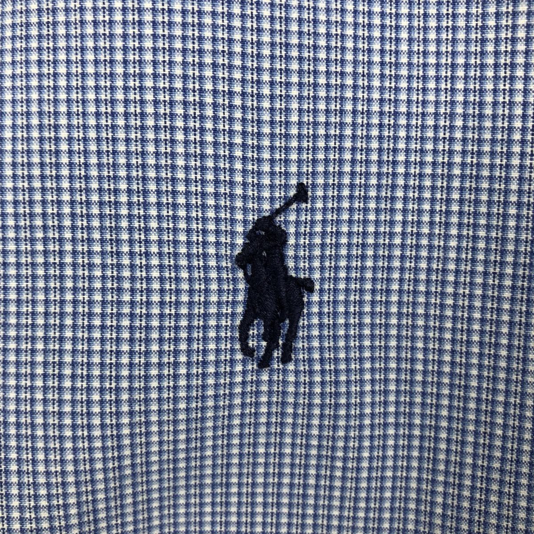 Ralph Lauren BLAKE long sleeve button down check shirt, men's XL size cotton blue type Vintage Second Hand
