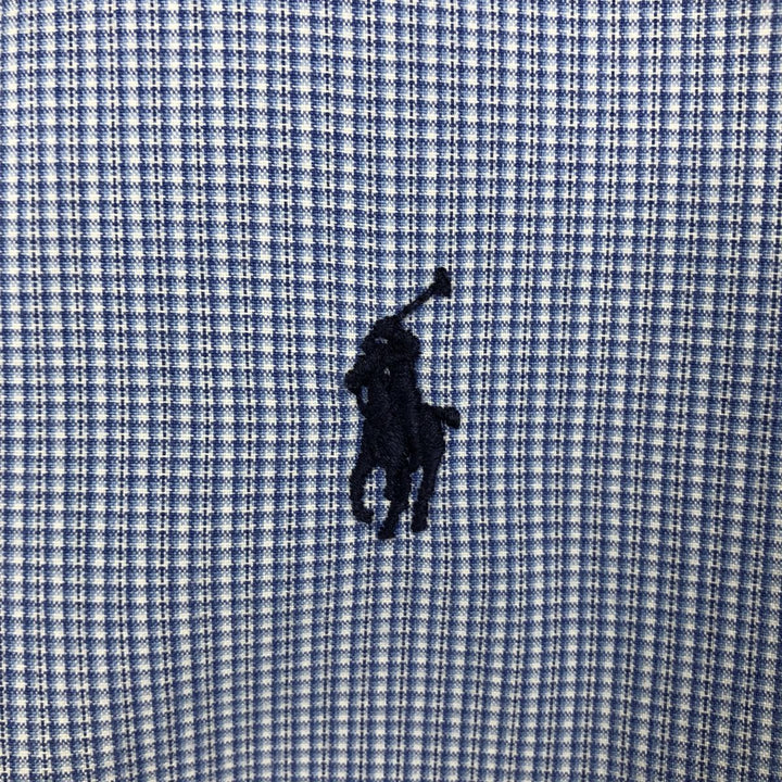 Ralph Lauren BLAKE long sleeve button down check shirt, men's XL size cotton blue type Vintage Second Hand