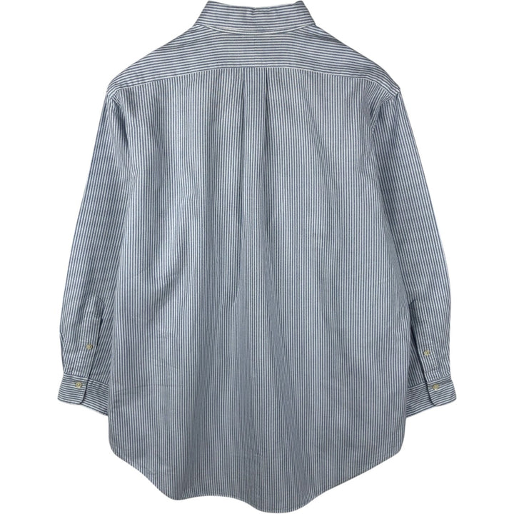 Ralph Lauren long sleeve button down striped shirt, men's size L cotton white type Vintage Second Hand