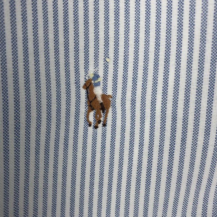 Ralph Lauren long sleeve button down striped shirt, men's size L cotton white type Vintage Second Hand