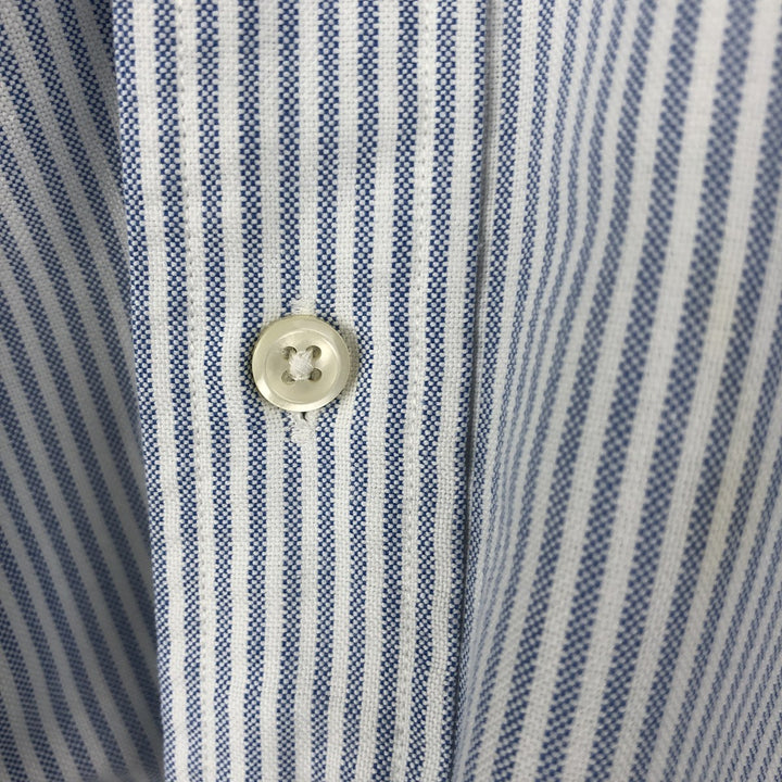 Ralph Lauren long sleeve button down striped shirt, men's size L cotton white type Vintage Second Hand