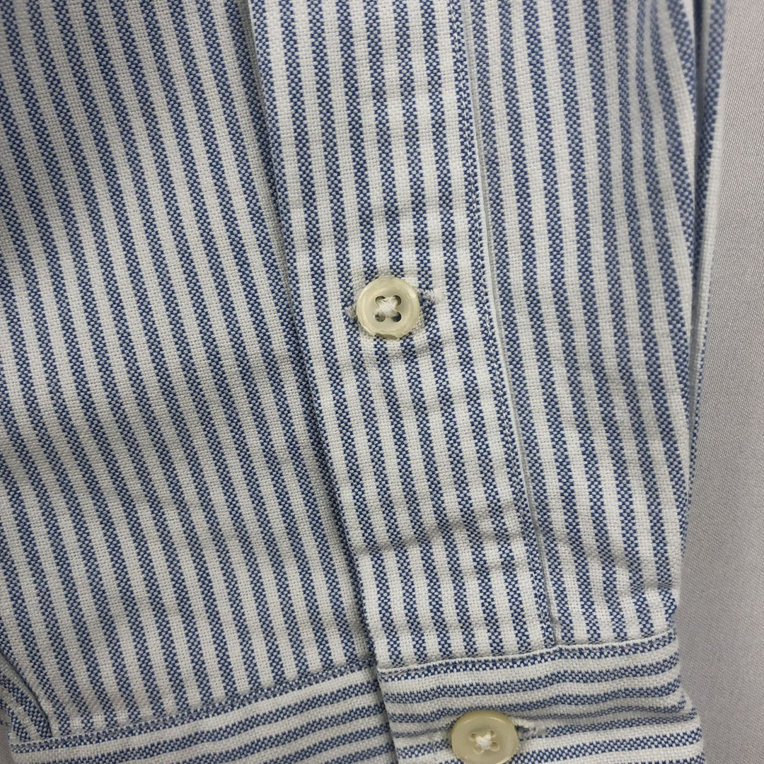 Ralph Lauren long sleeve button down striped shirt, men's size L cotton white type Vintage Second Hand