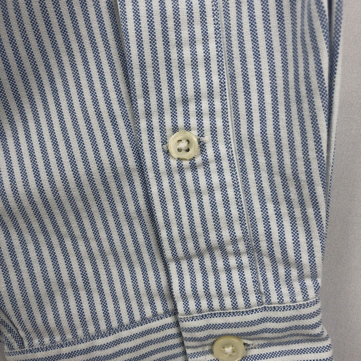 Ralph Lauren long sleeve button down striped shirt, men's size L cotton white type Vintage Second Hand