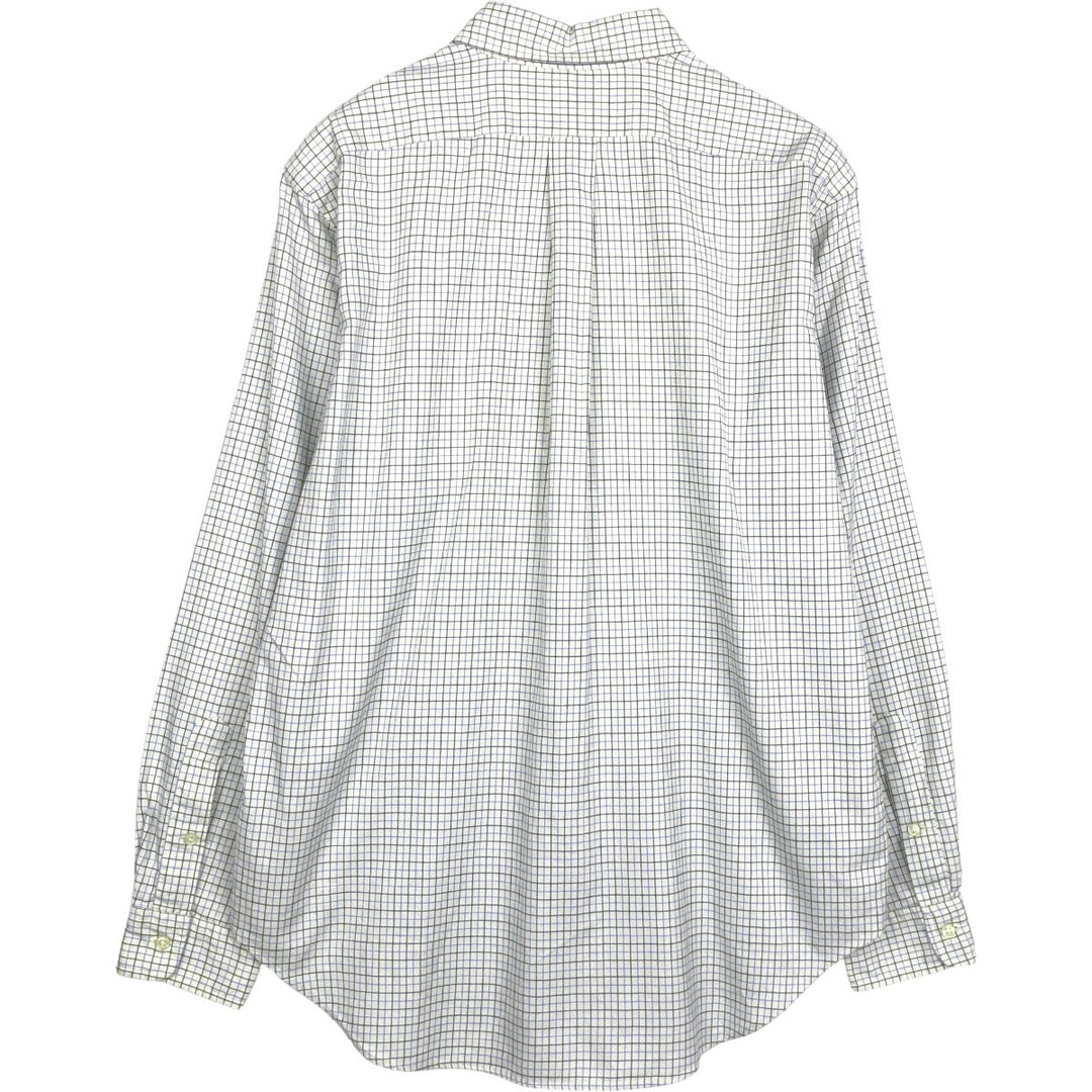 Ralph Lauren Classic Fit Long Sleeve Button Down Check Shirt Men's Size L cotton white type Vintage Second Hand