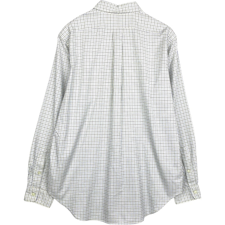 Ralph Lauren Classic Fit Long Sleeve Button Down Check Shirt Men's Size L cotton white type Vintage Second Hand