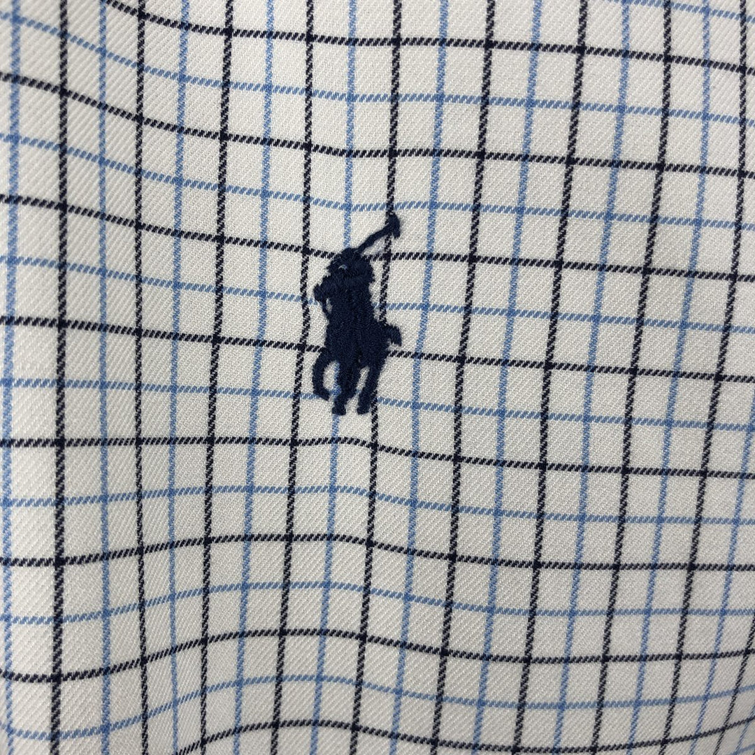 Ralph Lauren Classic Fit Long Sleeve Button Down Check Shirt Men's Size L cotton white type Vintage Second Hand