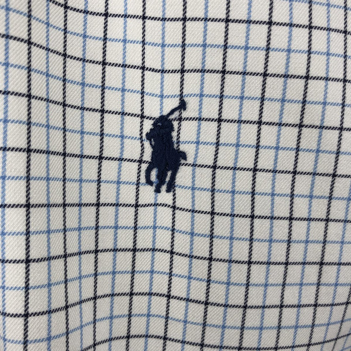 Ralph Lauren Classic Fit Long Sleeve Button Down Check Shirt Men's Size L cotton white type Vintage Second Hand