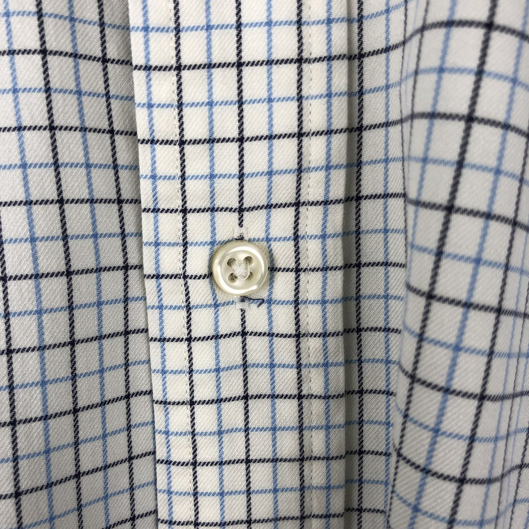 Ralph Lauren Classic Fit Long Sleeve Button Down Check Shirt Men's Size L cotton white type Vintage Second Hand