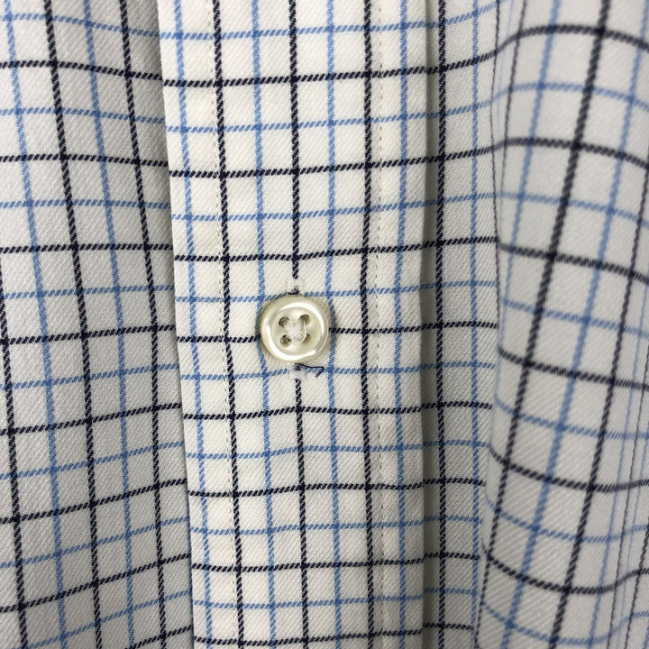 Ralph Lauren Classic Fit Long Sleeve Button Down Check Shirt Men's Size L cotton white type Vintage Second Hand