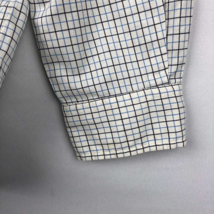 Ralph Lauren Classic Fit Long Sleeve Button Down Check Shirt Men's Size L cotton white type Vintage Second Hand