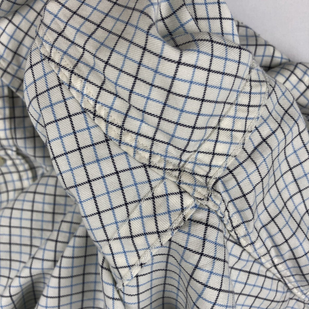 Ralph Lauren Classic Fit Long Sleeve Button Down Check Shirt Men's Size L cotton white type Vintage Second Hand