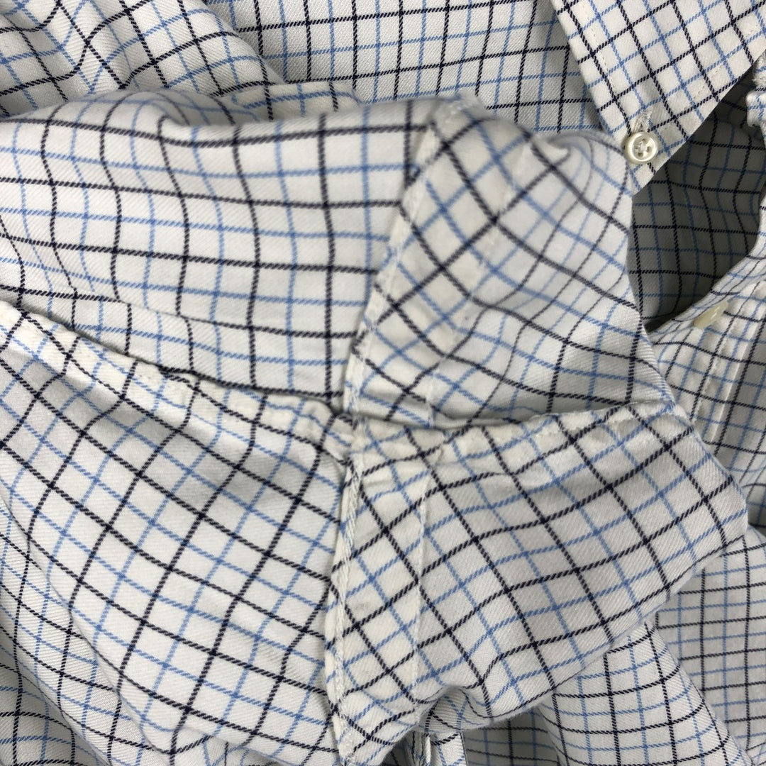 Ralph Lauren Classic Fit Long Sleeve Button Down Check Shirt Men's Size L cotton white type Vintage Second Hand