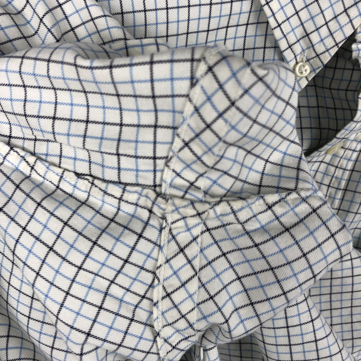 Ralph Lauren Classic Fit Long Sleeve Button Down Check Shirt Men's Size L cotton white type Vintage Second Hand