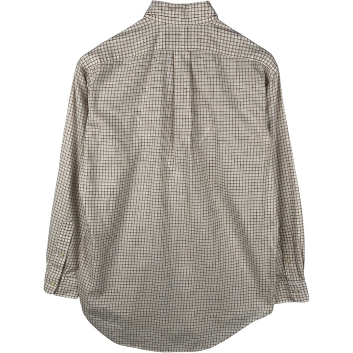 Ralph Lauren YARMOUTH Long Sleeve Button-Down Check Shirt, Men's Size M cotton white type Vintage Second Hand