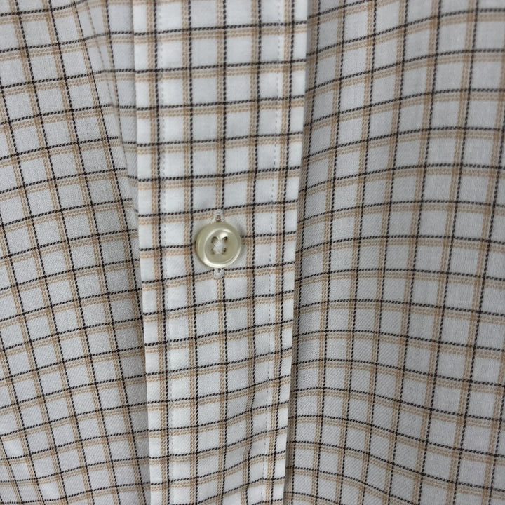 Ralph Lauren YARMOUTH Long Sleeve Button-Down Check Shirt, Men's Size M cotton white type Vintage Second Hand