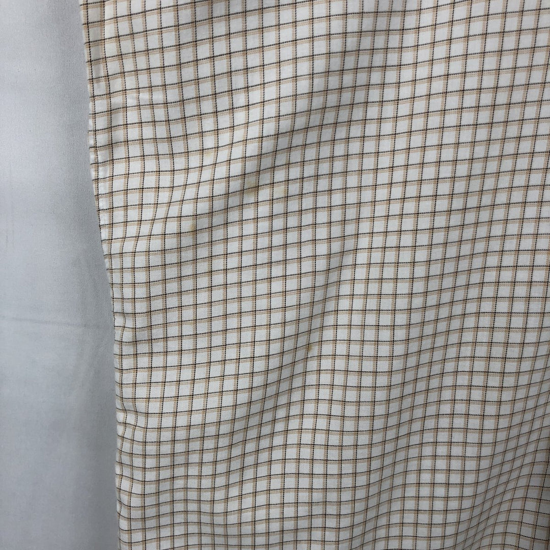 Ralph Lauren YARMOUTH Long Sleeve Button-Down Check Shirt, Men's Size M cotton white type Vintage Second Hand
