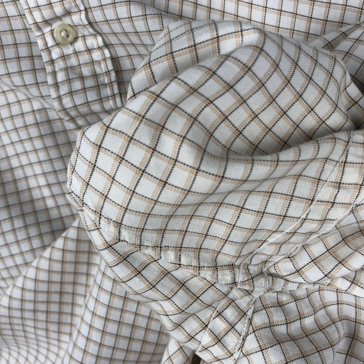 Ralph Lauren YARMOUTH Long Sleeve Button-Down Check Shirt, Men's Size M cotton white type Vintage Second Hand