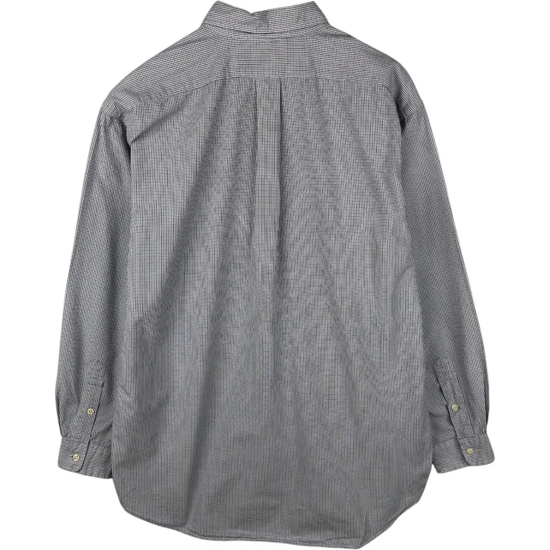 Ralph Lauren BLAKE long sleeve button down check shirt, men's size L cotton white type Vintage Second Hand