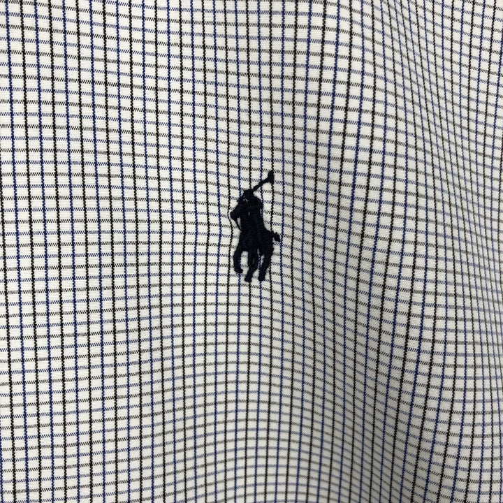 Ralph Lauren BLAKE long sleeve button down check shirt, men's size L cotton white type Vintage Second Hand