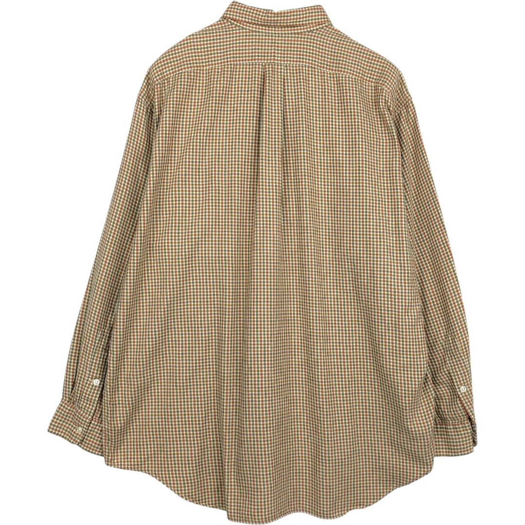 Ralph Lauren BLAKE long sleeve button down check shirt, men's XL size cotton Beige type Vintage Second Hand