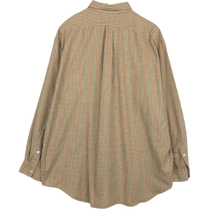 Ralph Lauren BLAKE long sleeve button down check shirt, men's XL size cotton Beige type Vintage Second Hand