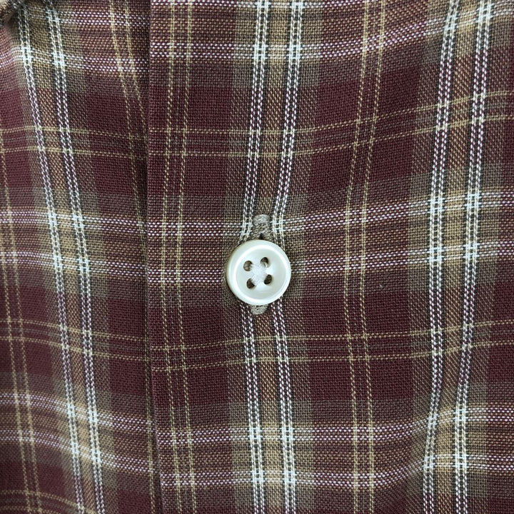 Ralph Lauren MCMEEL long-sleeved button-down check shirt, men's size XL cotton red type reddish brown Vintage Second Hand