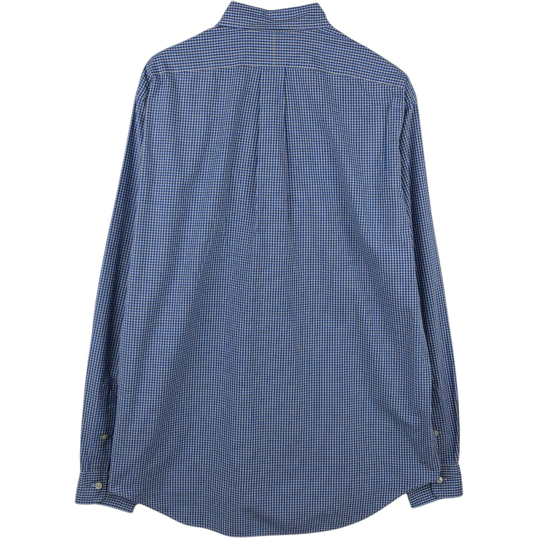 Ralph Lauren YARMOUTH Long Sleeve Button-Down Check Shirt, Men's Size L cotton blue type Vintage Second Hand