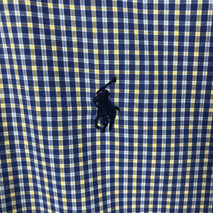 Ralph Lauren YARMOUTH Long Sleeve Button-Down Check Shirt, Men's Size L cotton blue type Vintage Second Hand