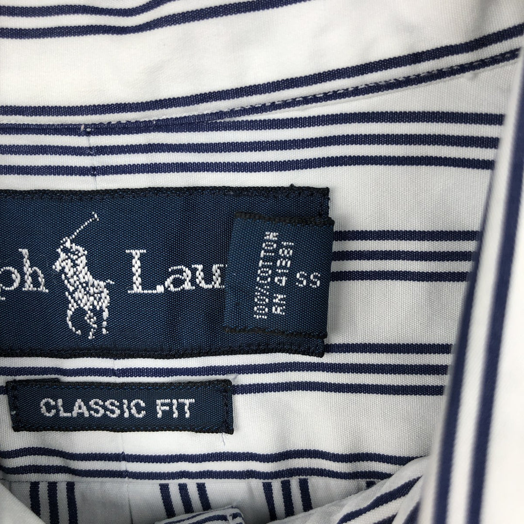 Ralph Lauren Classic Fit Long Sleeve Button Down Striped Shirt Men's Size L cotton white type Vintage Second Hand