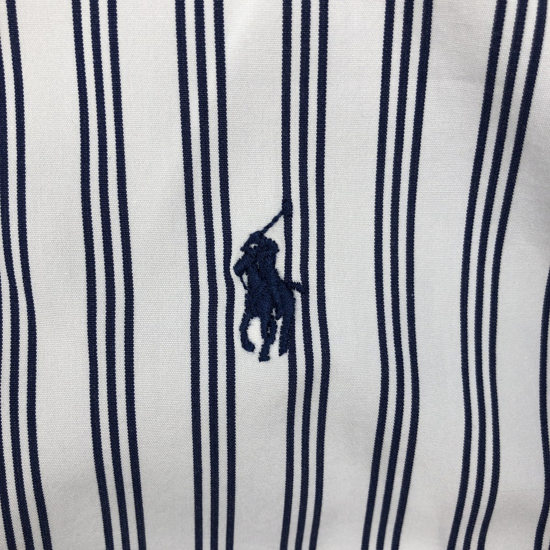 Ralph Lauren Classic Fit Long Sleeve Button Down Striped Shirt Men's Size L cotton white type Vintage Second Hand