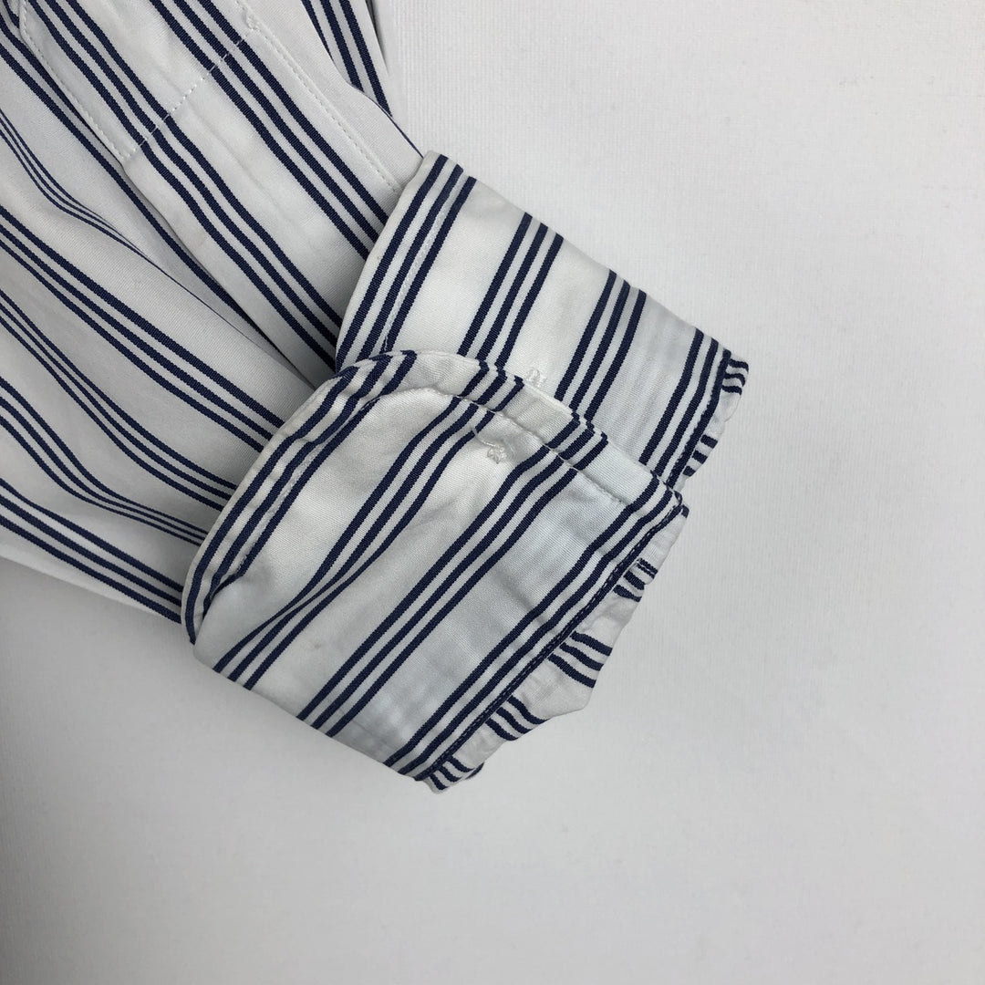 Ralph Lauren Classic Fit Long Sleeve Button Down Striped Shirt Men's Size L cotton white type Vintage Second Hand