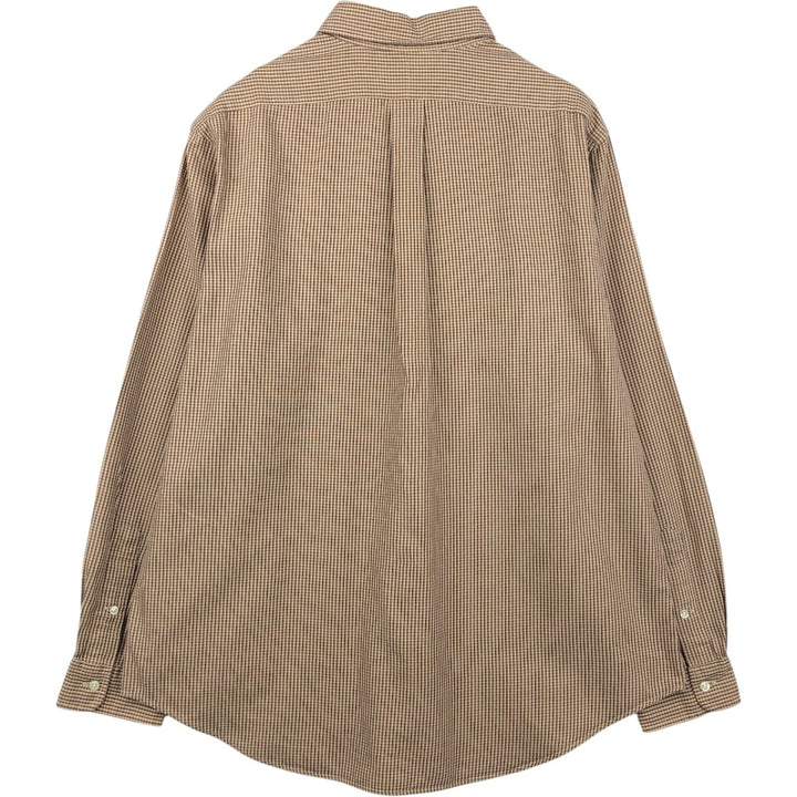 Ralph Lauren POLO by Ralph Lauren CUSTOM FIT long-sleeved button-down check shirt, men's size XL cotton Beige type Vintage Second Hand