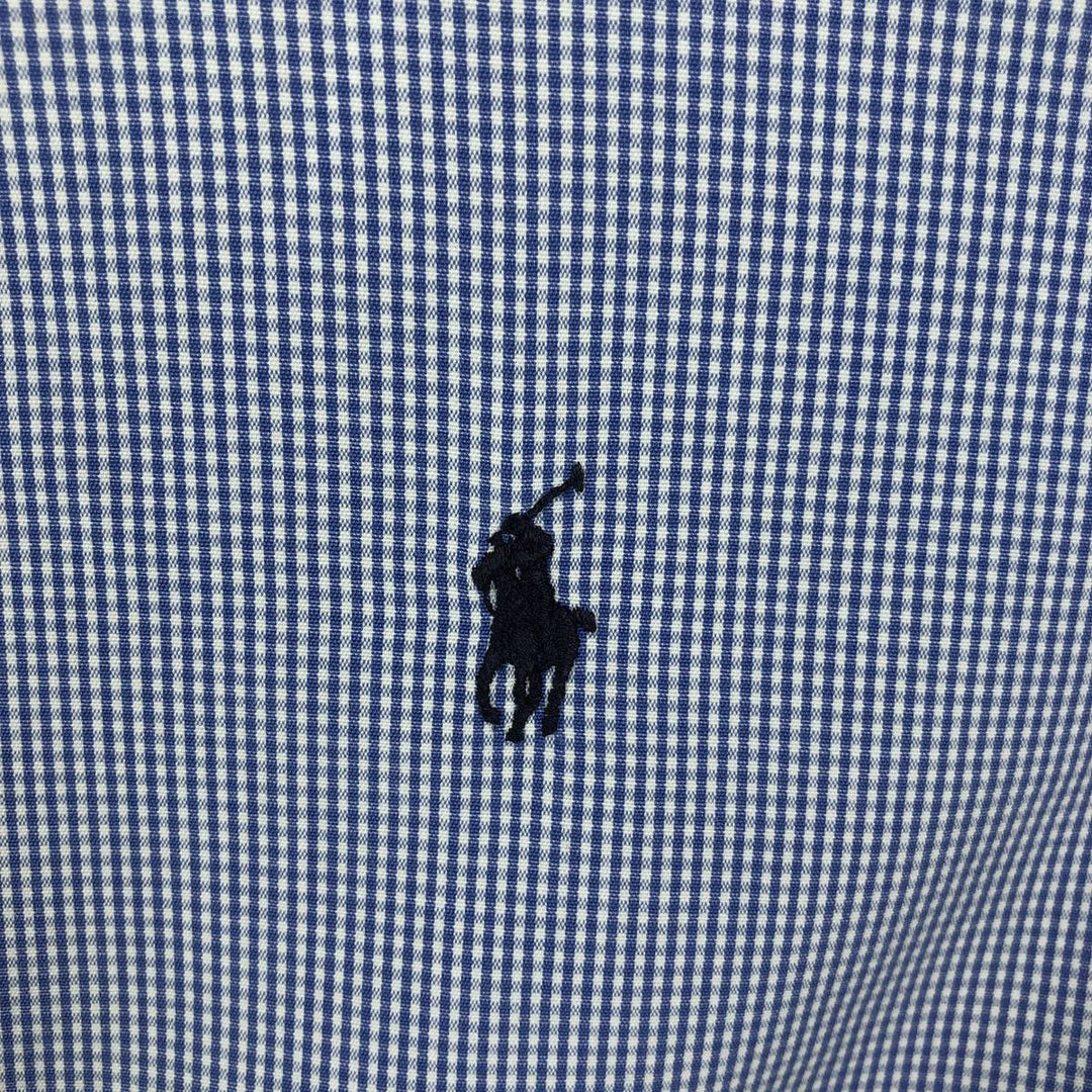Ralph Lauren BLAKE long sleeve button down check shirt, men's size L cotton blue type Vintage Second Hand