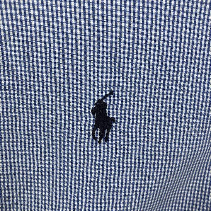 Ralph Lauren BLAKE long sleeve button down check shirt, men's size L cotton blue type Vintage Second Hand