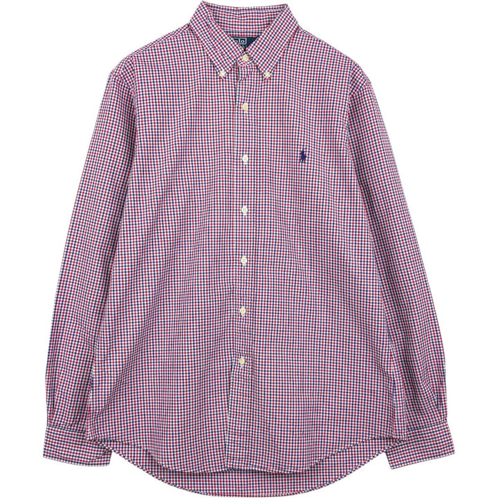 Ralph Lauren POLO by Ralph Lauren CUSTOM FIT long-sleeved button-down check shirt, men's size L cotton white type Vintage Second Hand