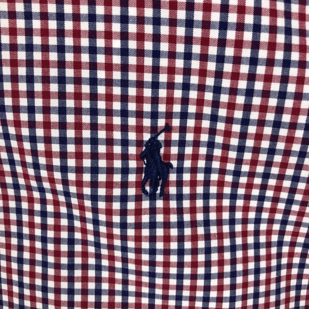 Ralph Lauren POLO by Ralph Lauren CUSTOM FIT long-sleeved button-down check shirt, men's size L cotton white type Vintage Second Hand