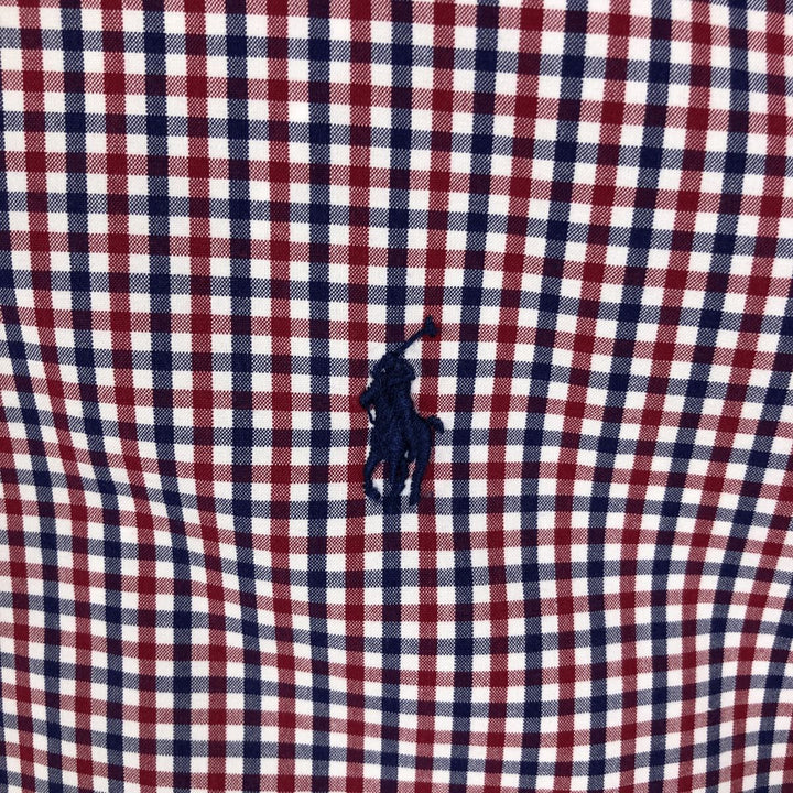 Ralph Lauren POLO by Ralph Lauren CUSTOM FIT long-sleeved button-down check shirt, men's size L cotton white type Vintage Second Hand