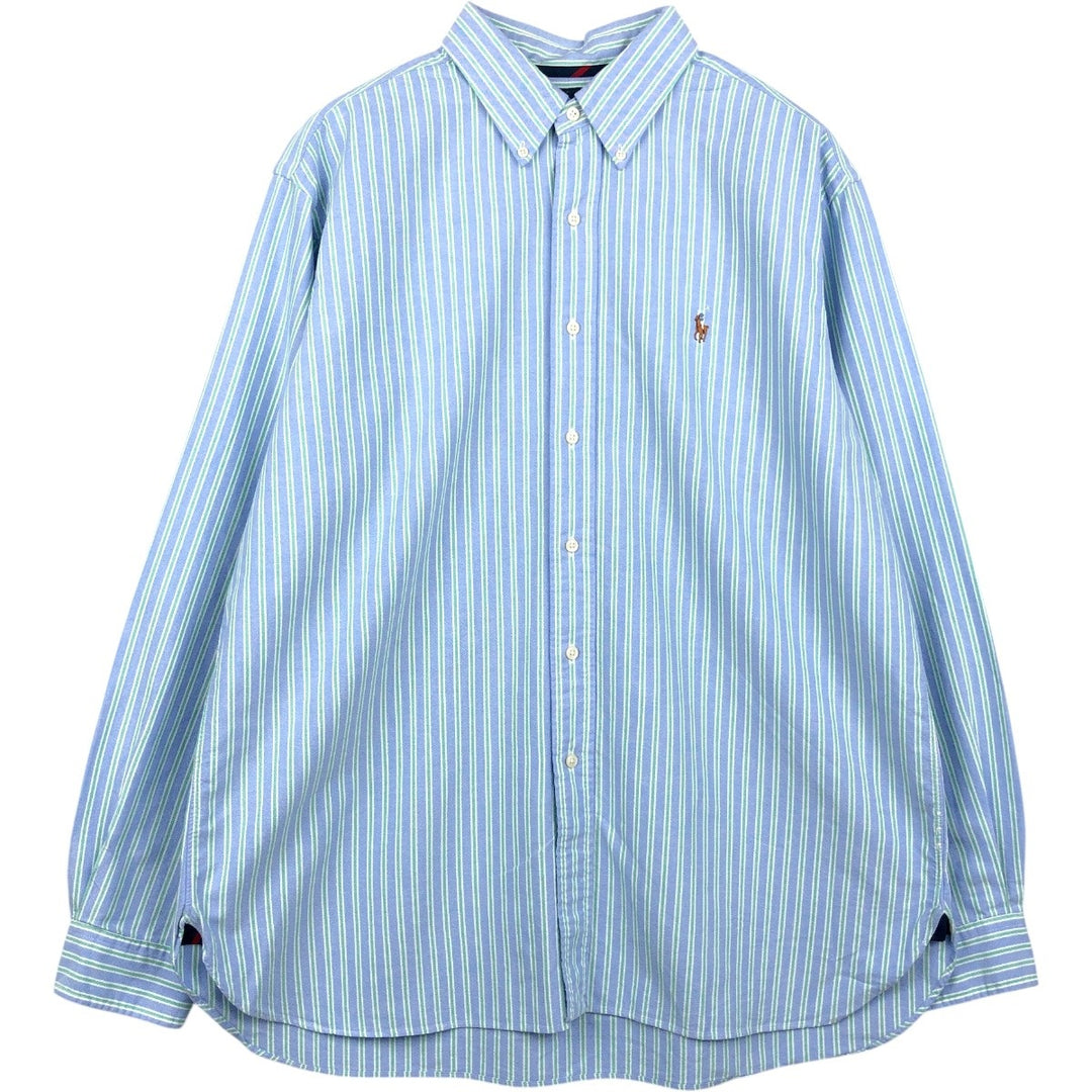 Ralph Lauren Classic Fit Long Sleeve Button Down Striped Shirt Men's XL cotton blue type Vintage Second Hand