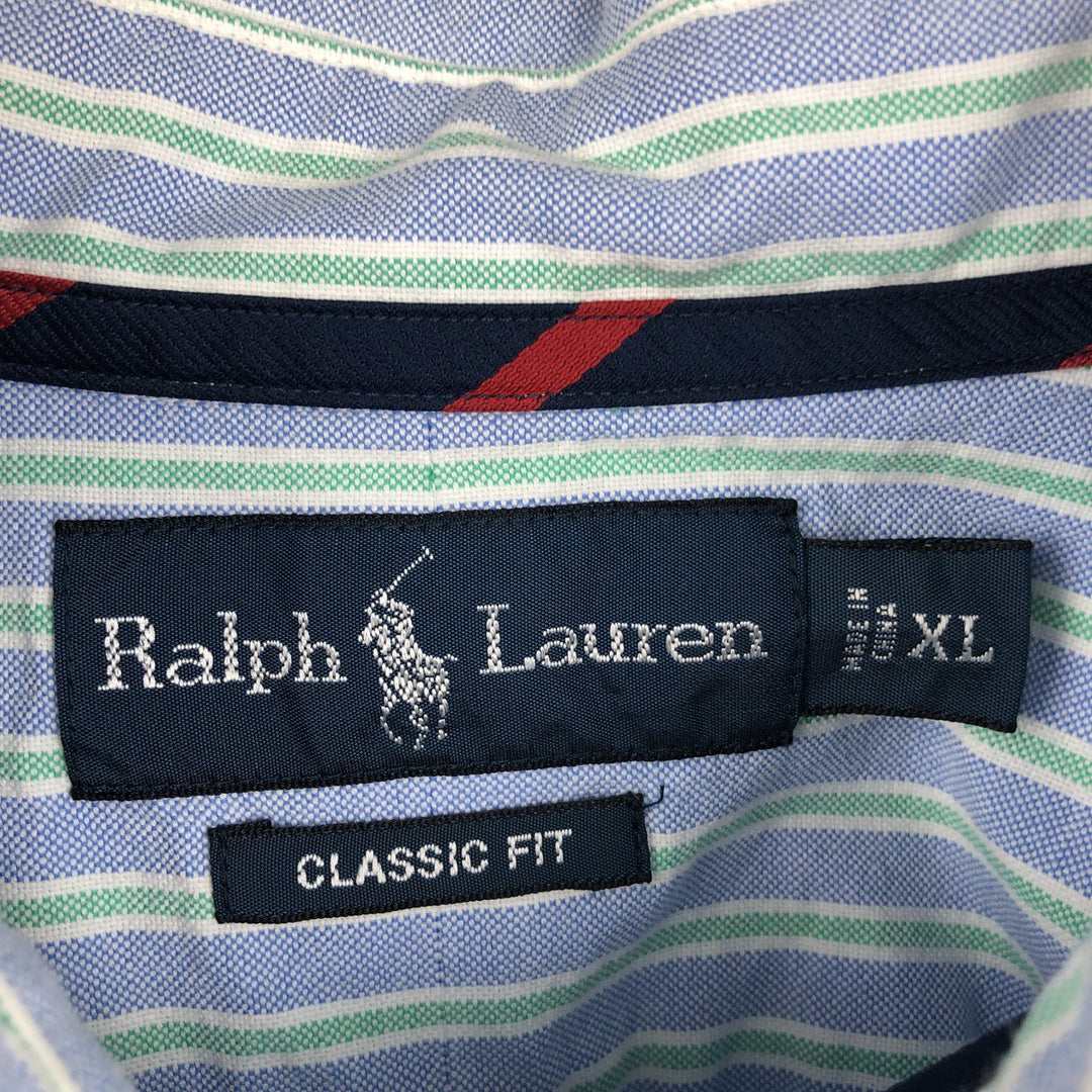 Ralph Lauren Classic Fit Long Sleeve Button Down Striped Shirt Men's XL cotton blue type Vintage Second Hand