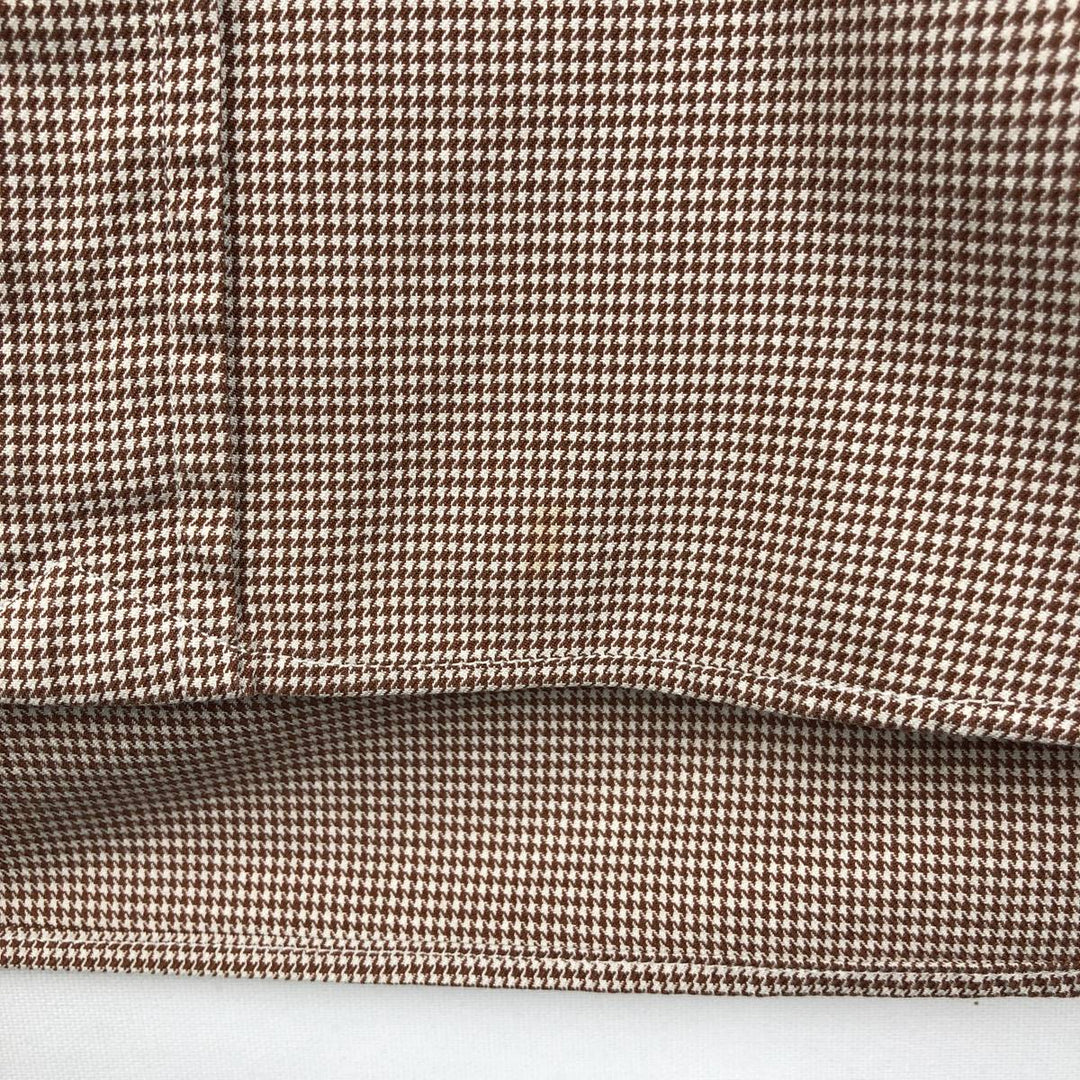 Ralph Lauren POLO by Ralph Lauren Houndstooth Pattern Stand Collar Long Sleeve Cotton Shirt, Men's Size XL (approx.) cotton white type Vintage Second Hand
