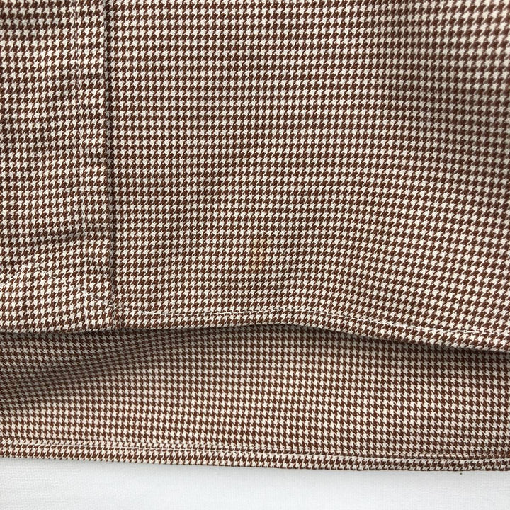 Ralph Lauren POLO by Ralph Lauren Houndstooth Pattern Stand Collar Long Sleeve Cotton Shirt, Men's Size XL (approx.) cotton white type Vintage Second Hand